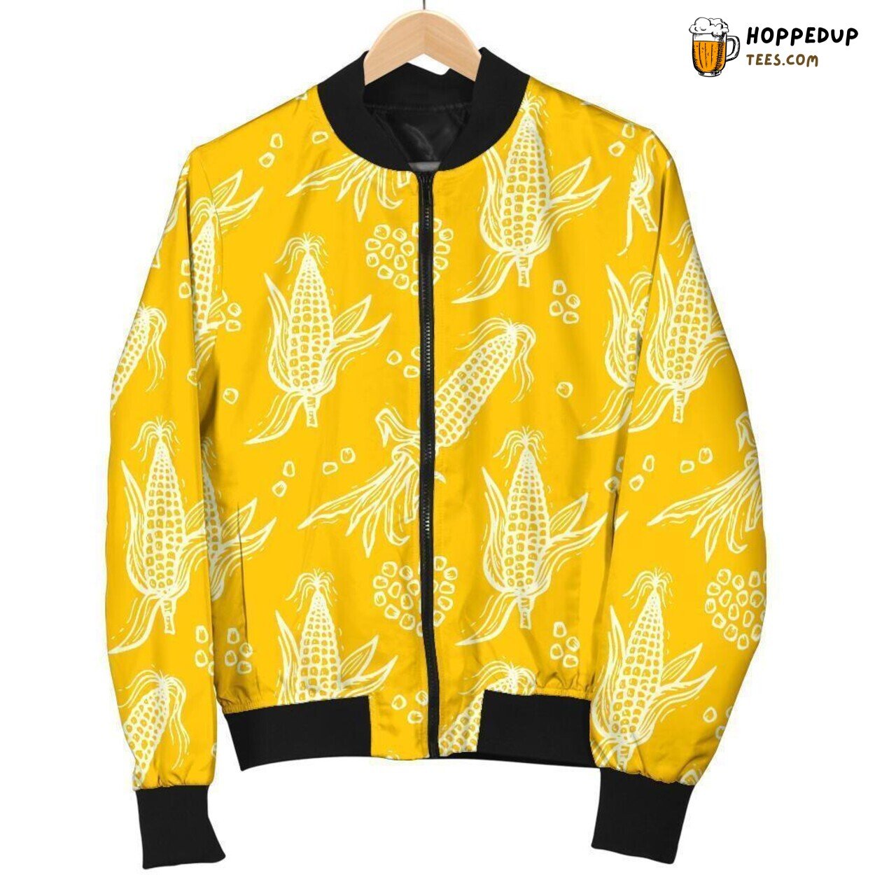 Sunlit Corn Yellow Men’s Bomber Jacket Unique Pattern Design Essence Display Sunlit Corn Yellow Men’s Bomber Jacket Unique Pattern Design Essence Display