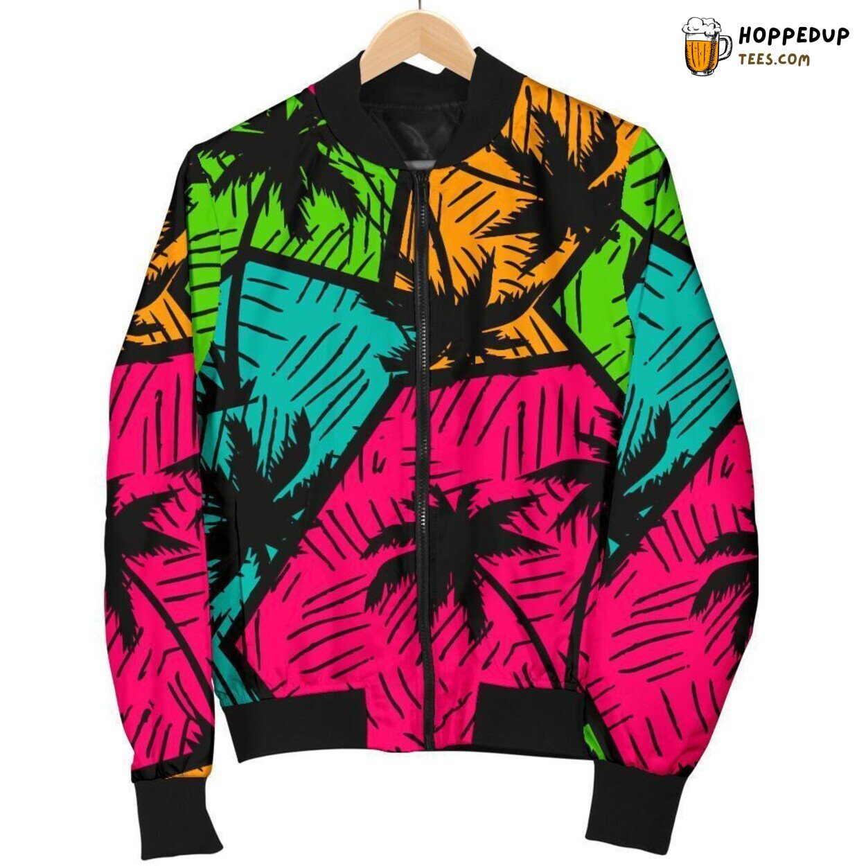 Sunlit Palm Tree Beach Men’s Bomber Jacket Distinct Pattern Design Tribute Sunlit Palm Tree Beach Men’s Bomber Jacket Distinct Pattern Design Tribute