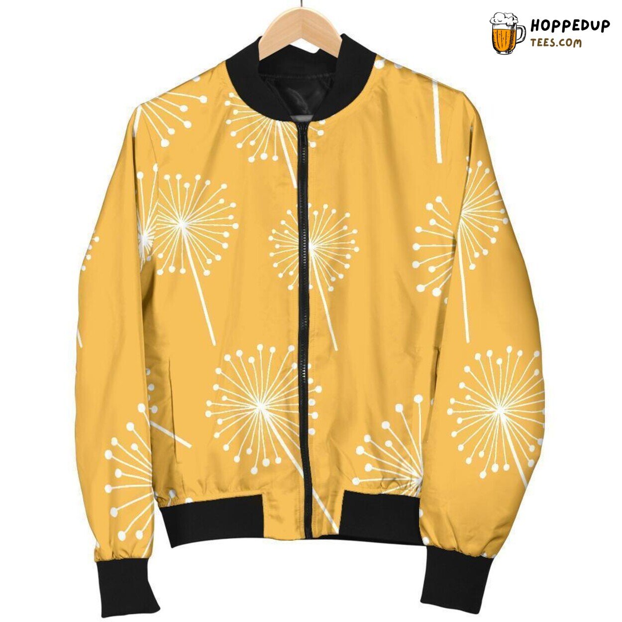 Sunlit Yellow Dandelion Men’s Bomber Jacket Unique Pattern Design Essence