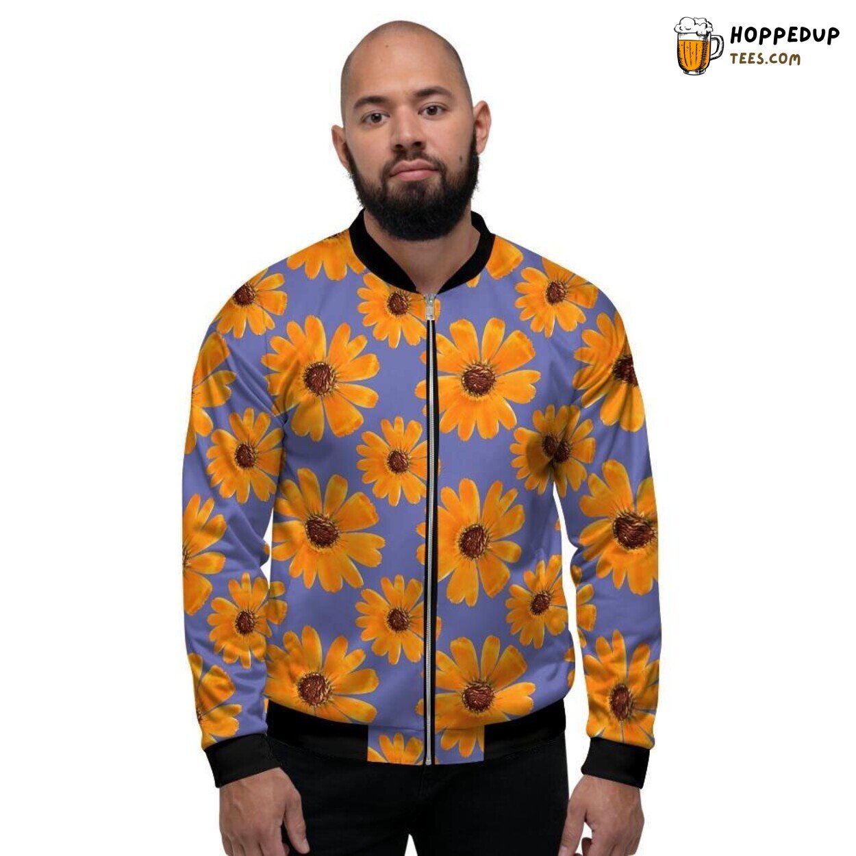 Sunny Blooms Cute Sunflower Display Men’s Bomber Jacket Radiant Floral Tribute