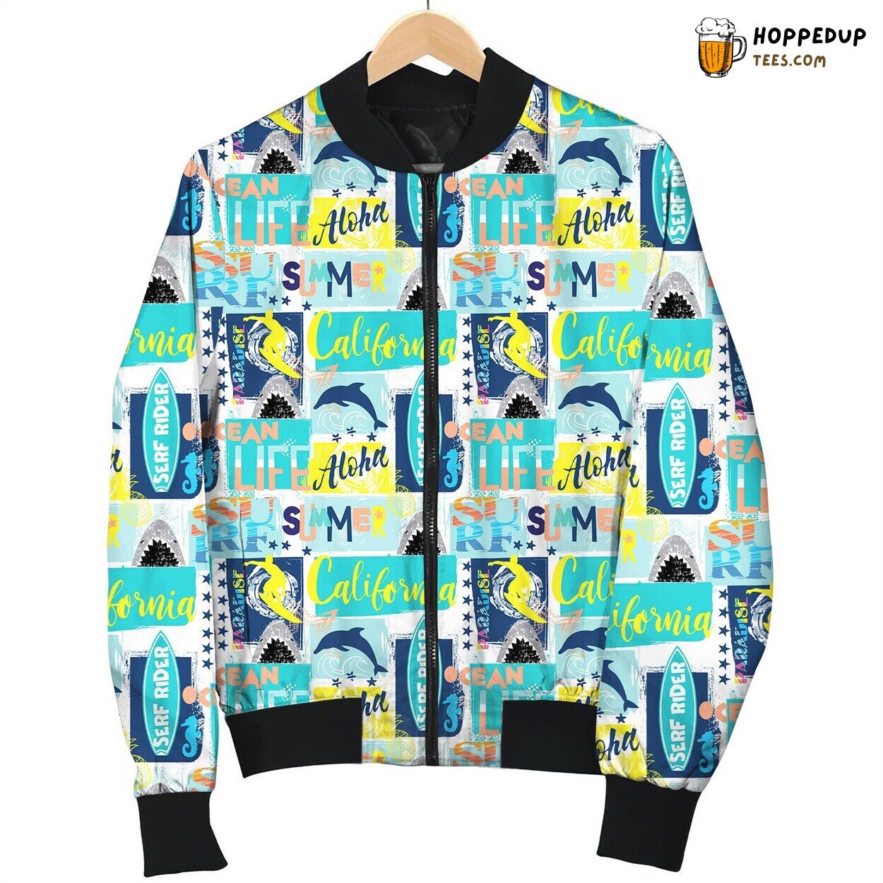 Surfing California Aloha Bomber Jacket