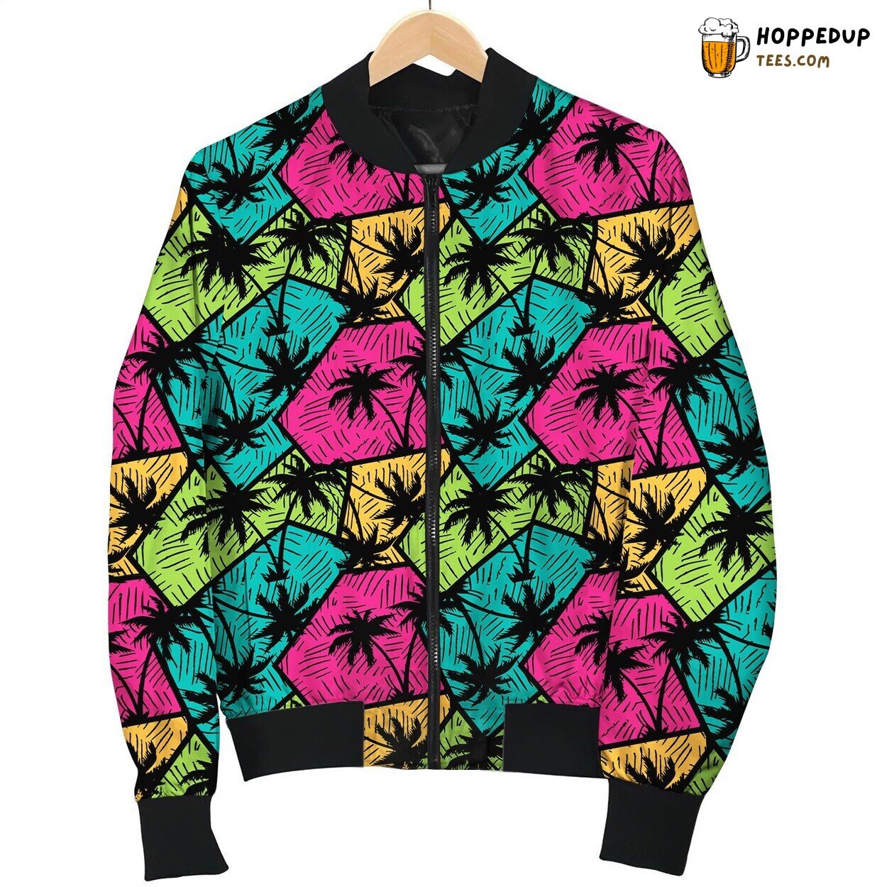 Surfing Coconut Tree Bomber Jacket