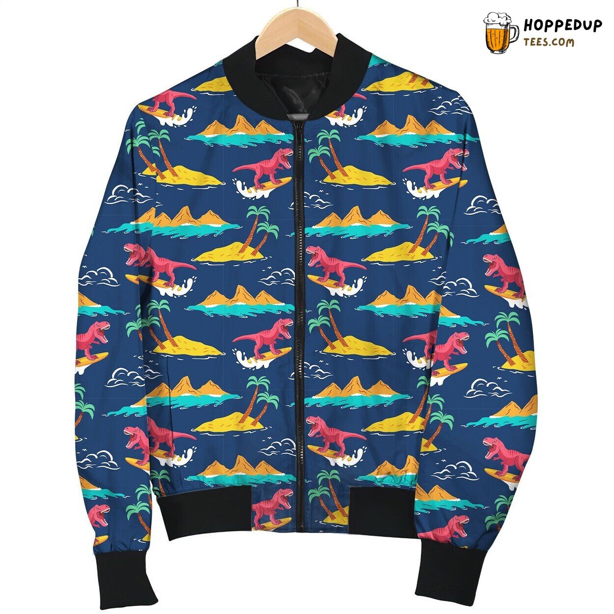 Surfing Dinosaur Bomber Jacket