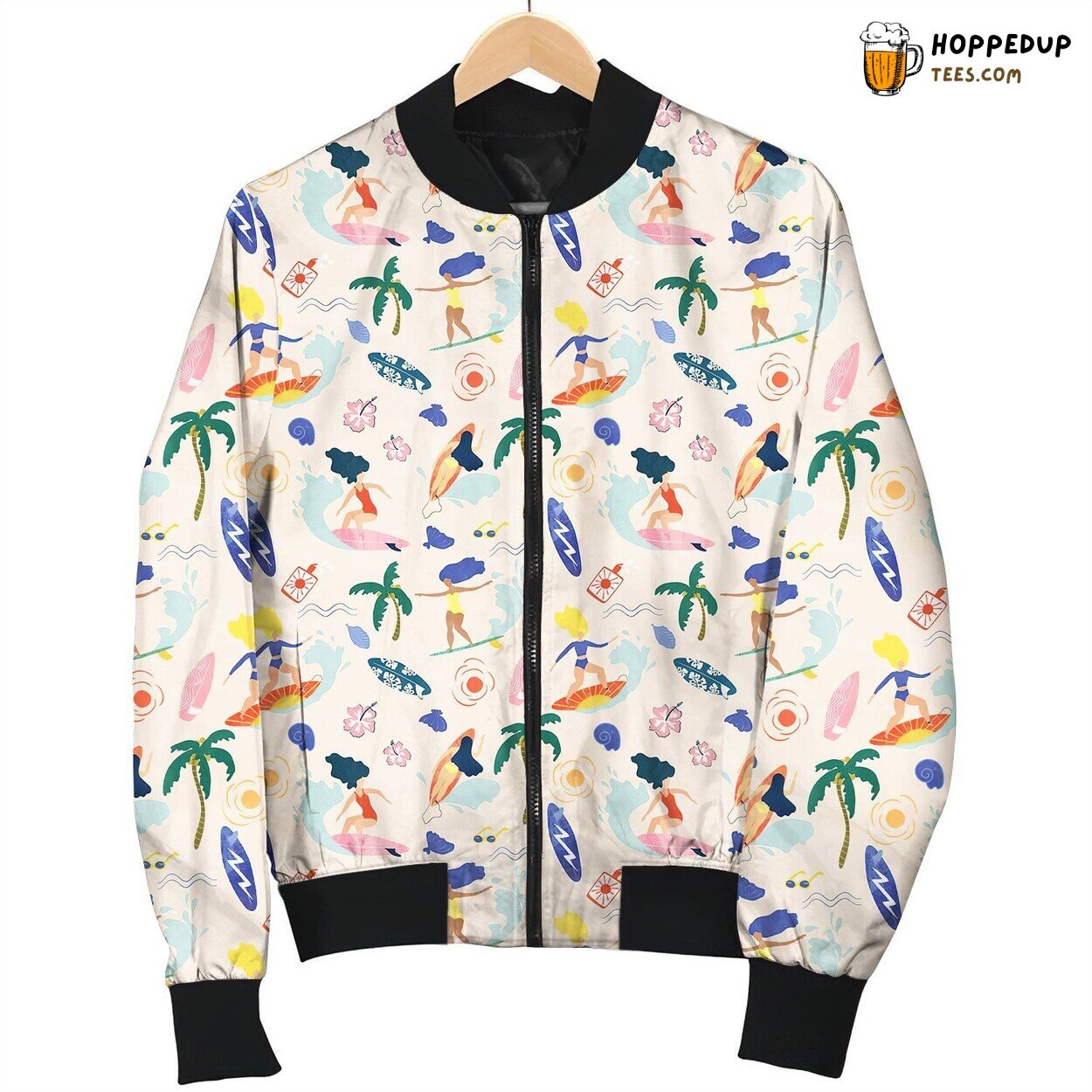 Surfing On Beach Bomber Jacket
