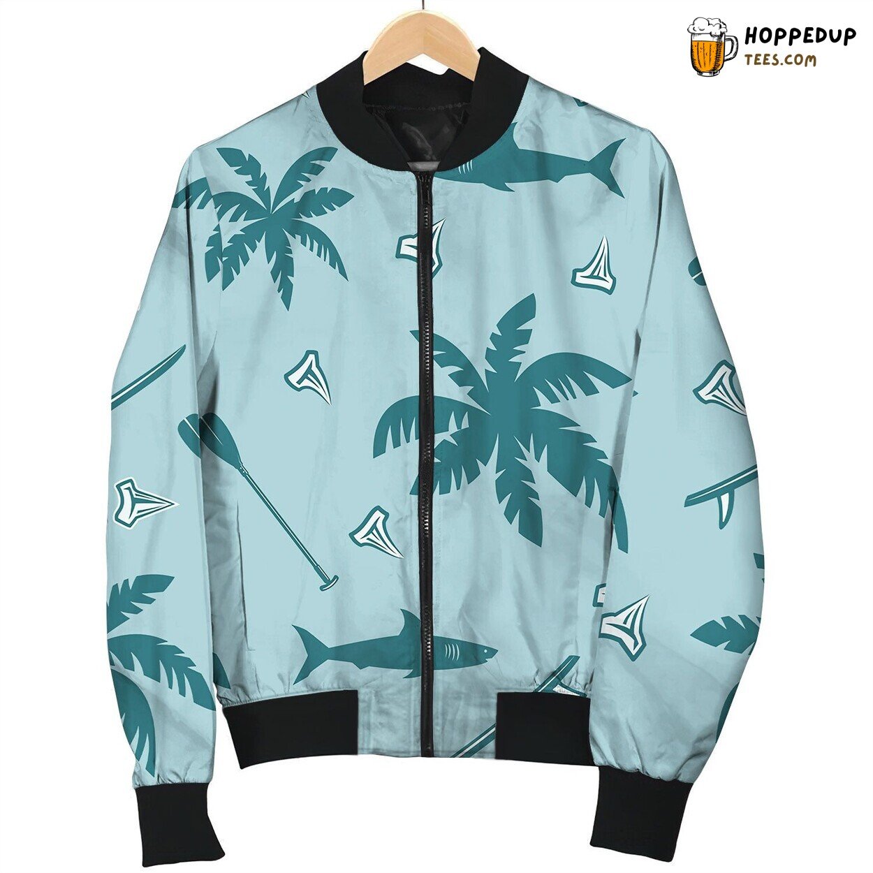 Surfing Seamless Pattern Bomber Jacket