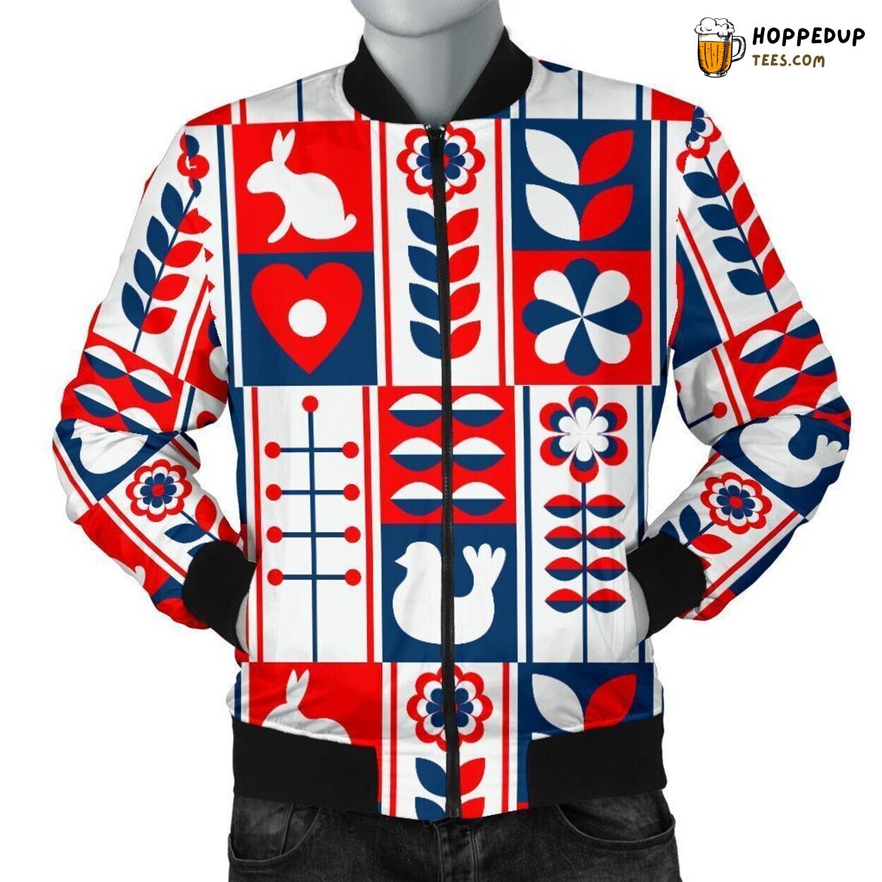 Swedish Culture Tribute Design Men’s Bomber Jacket Unique Pattern Display