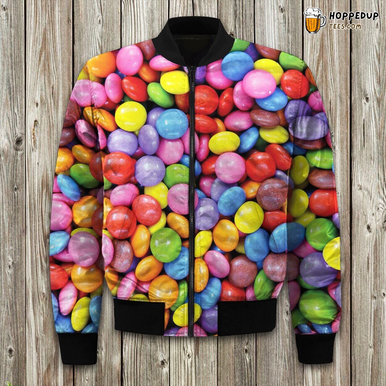 Sweet Candy Delight Winter Bomber Jacket Tailored Unique Elegance Precision Design