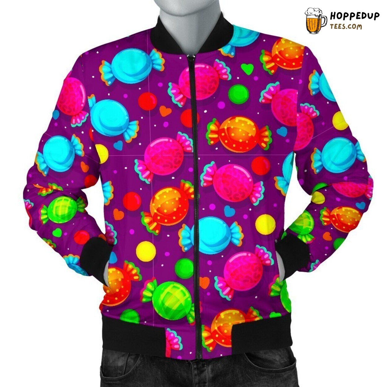 Sweet Toffee Candy Men’s Bomber Jacket Sugary Delight Design Elegance Tribute