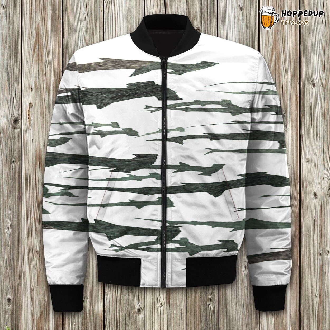 Swimming Sharks Theme Bomber Jacket Dive into Winter’s Oceanic Adventures