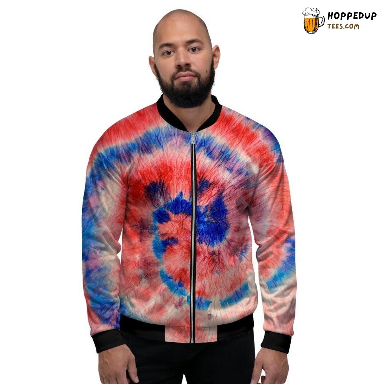 Swirl Batik Design Tie Dye Men’s Bomber Jacket Colorful Artistic Fabric Style Swirl Batik Design Tie Dye Men’s Bomber Jacket Colorful Artistic Fabric Style