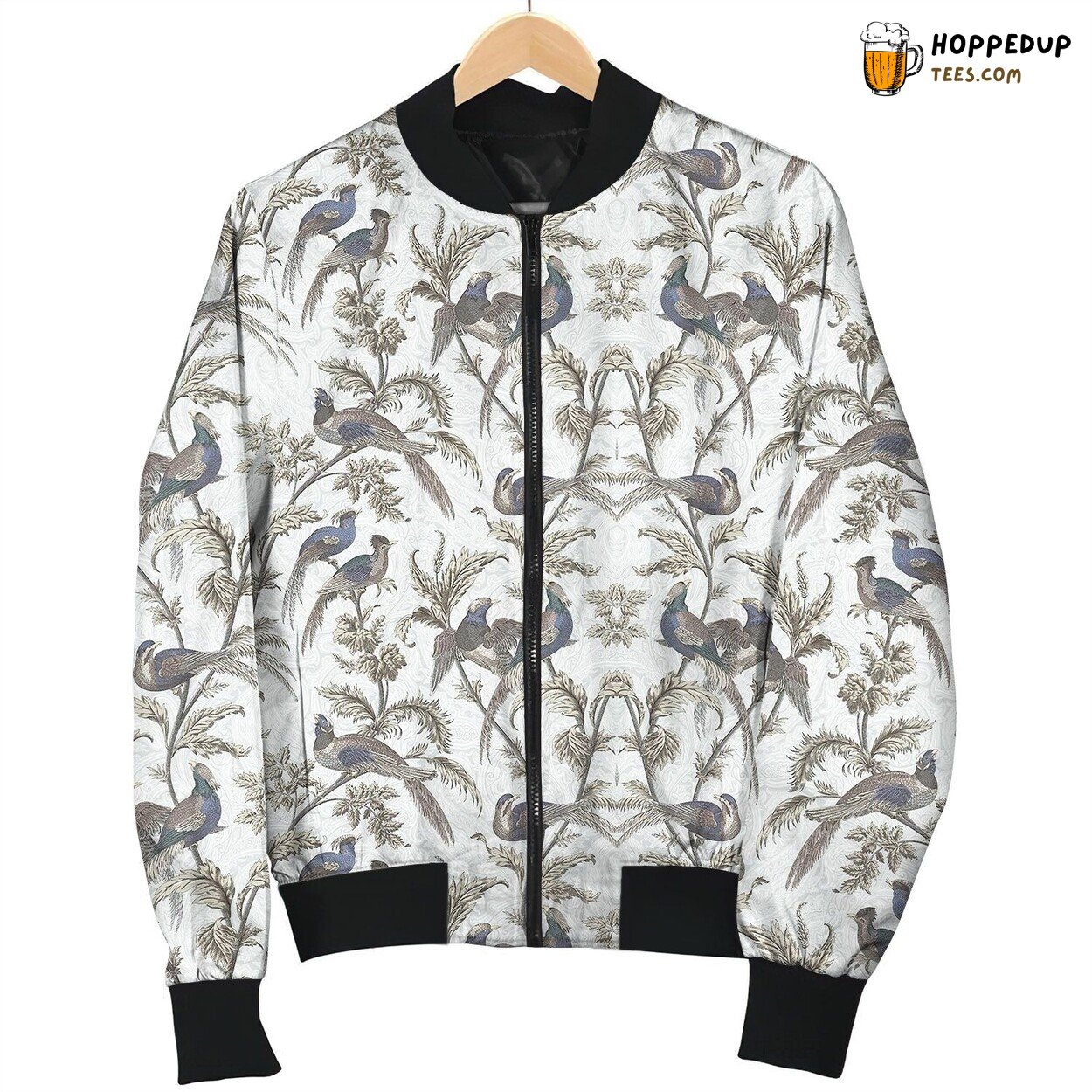 Symmetry Drawing Couple Pheasant Bomber Jacket