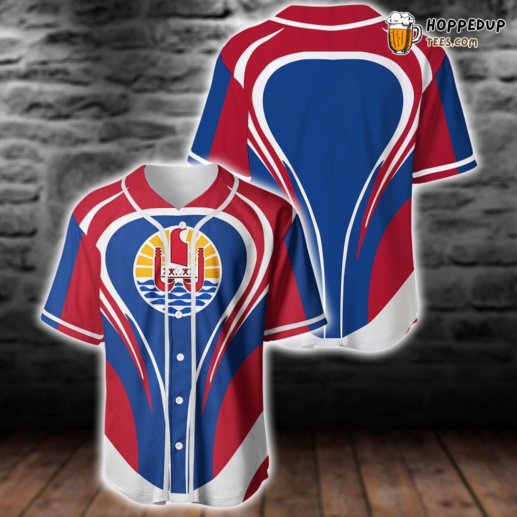 Tahiti Flag Cannon Style Baseball Tee Jersey Shirts 3D