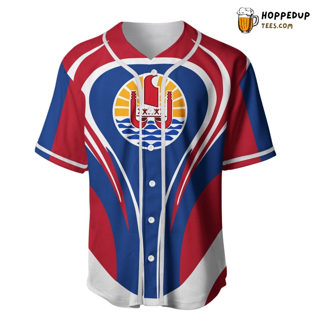Tahiti Flag Cannon Style Baseball Tee Jersey Shirts 3D