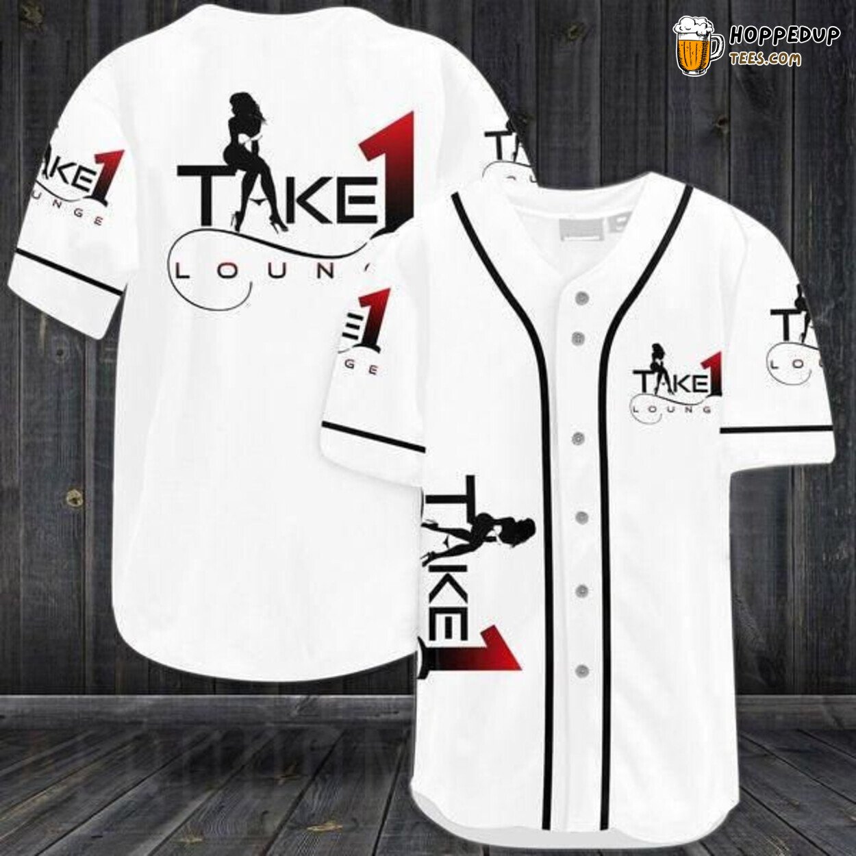 Take 1 Lounge Promotional White Baseball Jersey Relaxing Sportswear