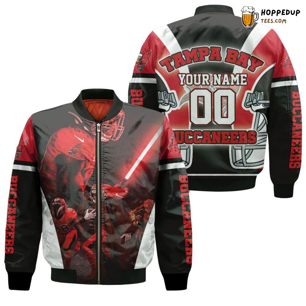 Tampa Bay Buccaneers Champions Jedi Lightsaber Personalized Super Bowl 3D Bomber Jacket