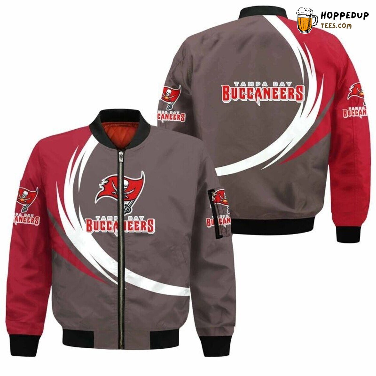 Tampa Bay Buccaneers Elegant Curve Graphic Bomber Jacket Elite Design