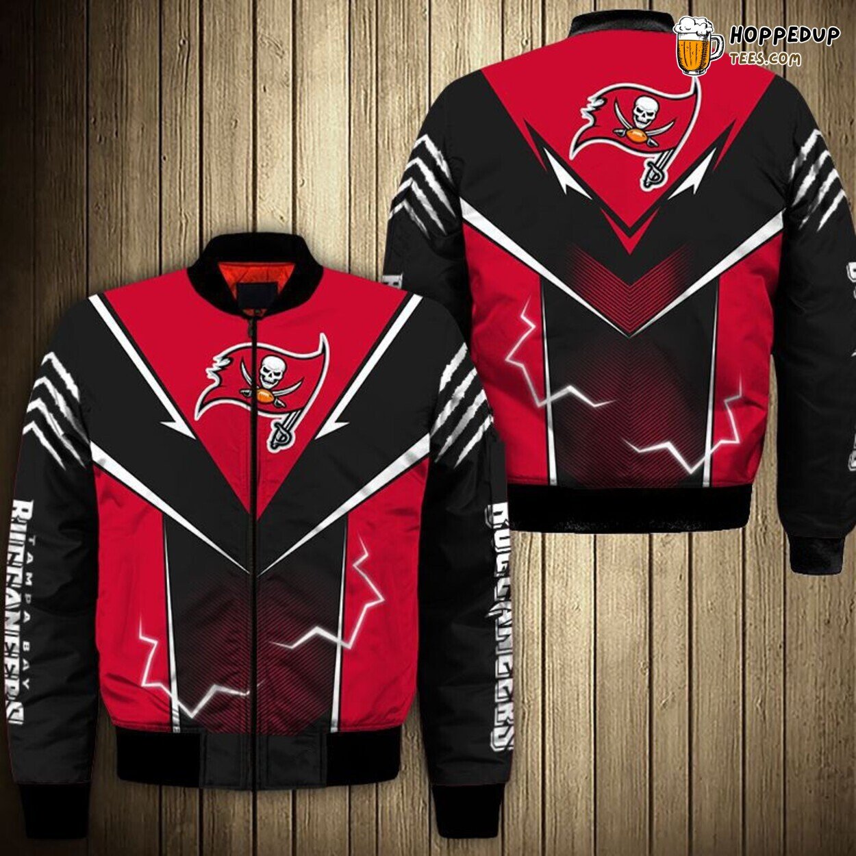 Tampa Bay Buccaneers Lightning Graphic Bomber Jacket Men Exclusive Gift