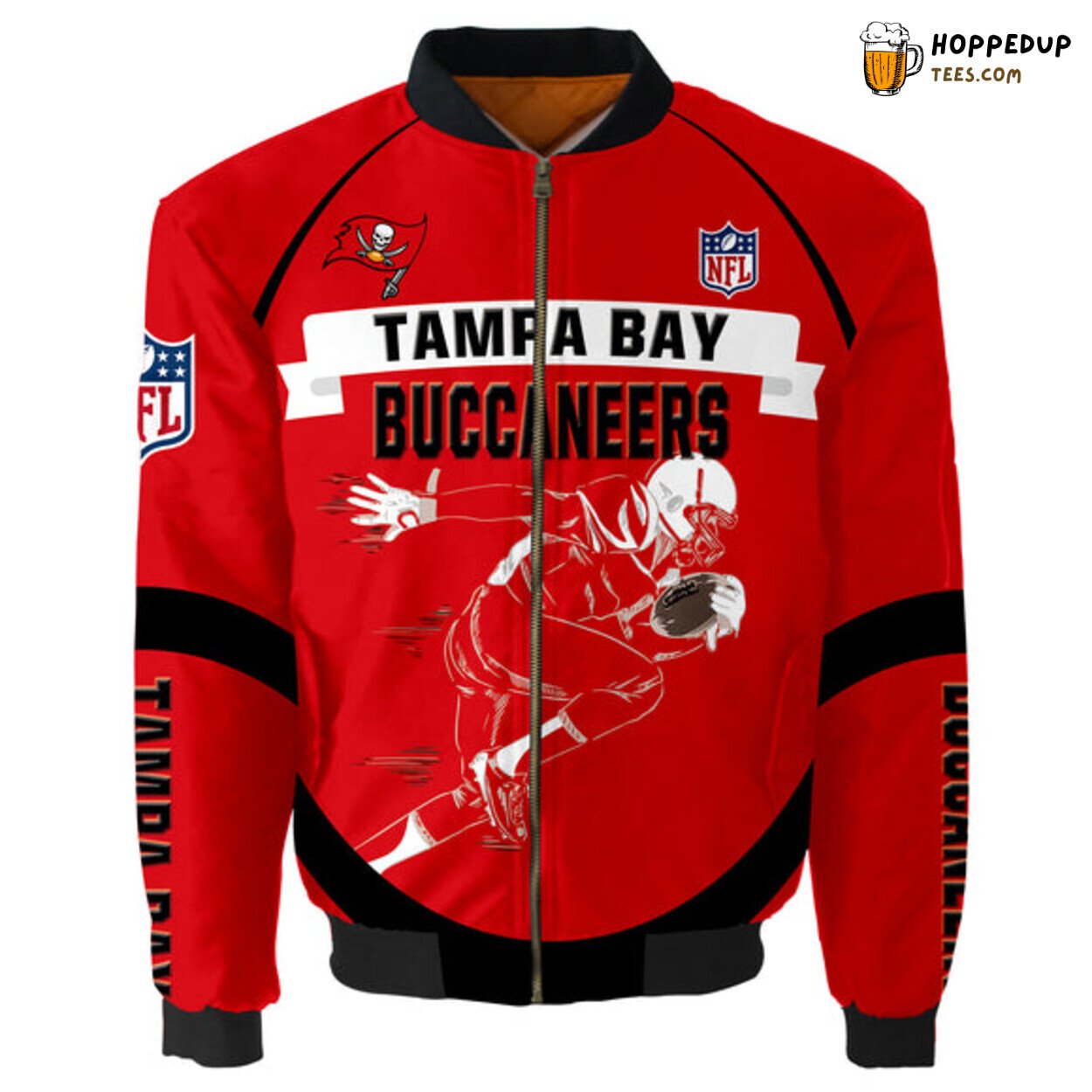 Tampa Bay Buccaneers Men Bomber Jacket Player Running Graphic Look Series Design