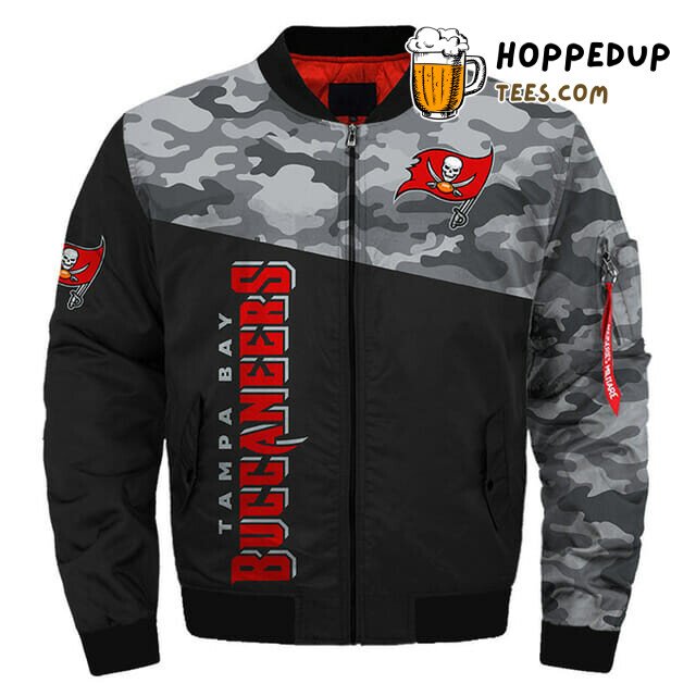 Tampa Bay Buccaneers NFL Black Camo Edition Bomber Jacket