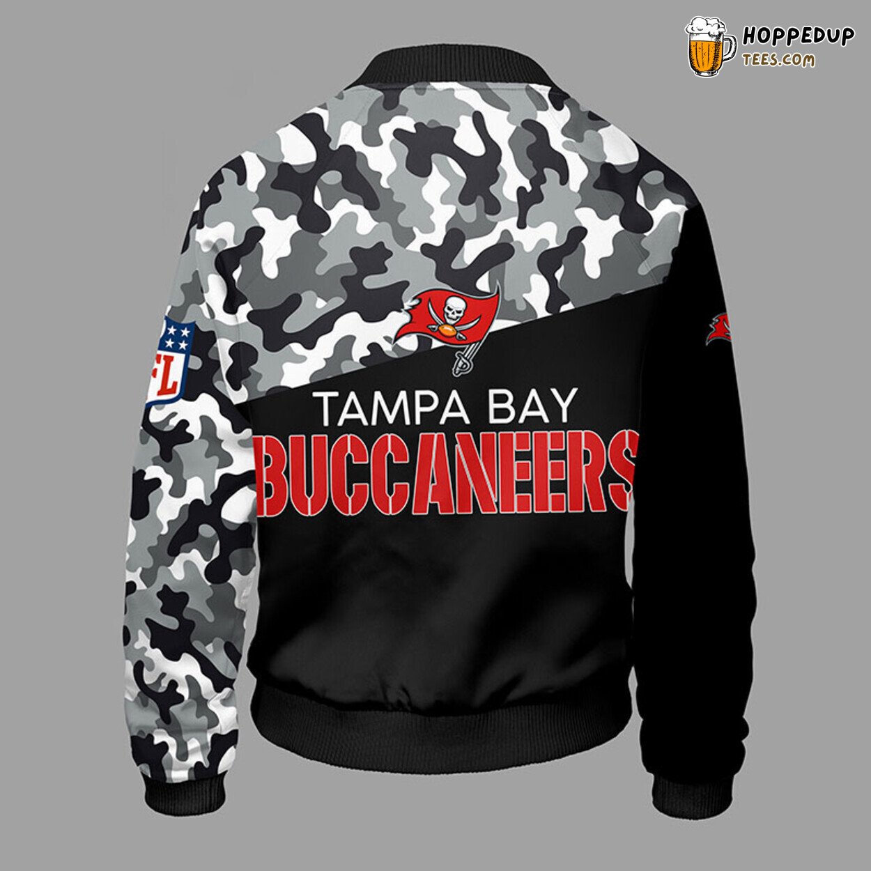 Tampa Bay Buccaneers NFL Camouflage Black Bomber Jacket Theme