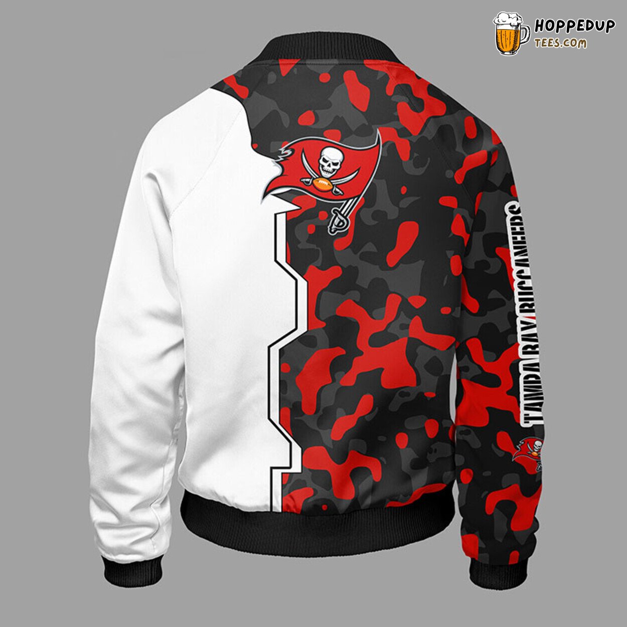 Tampa Bay Buccaneers NFL Camouflage Red Distinct Bomber Jacket Look