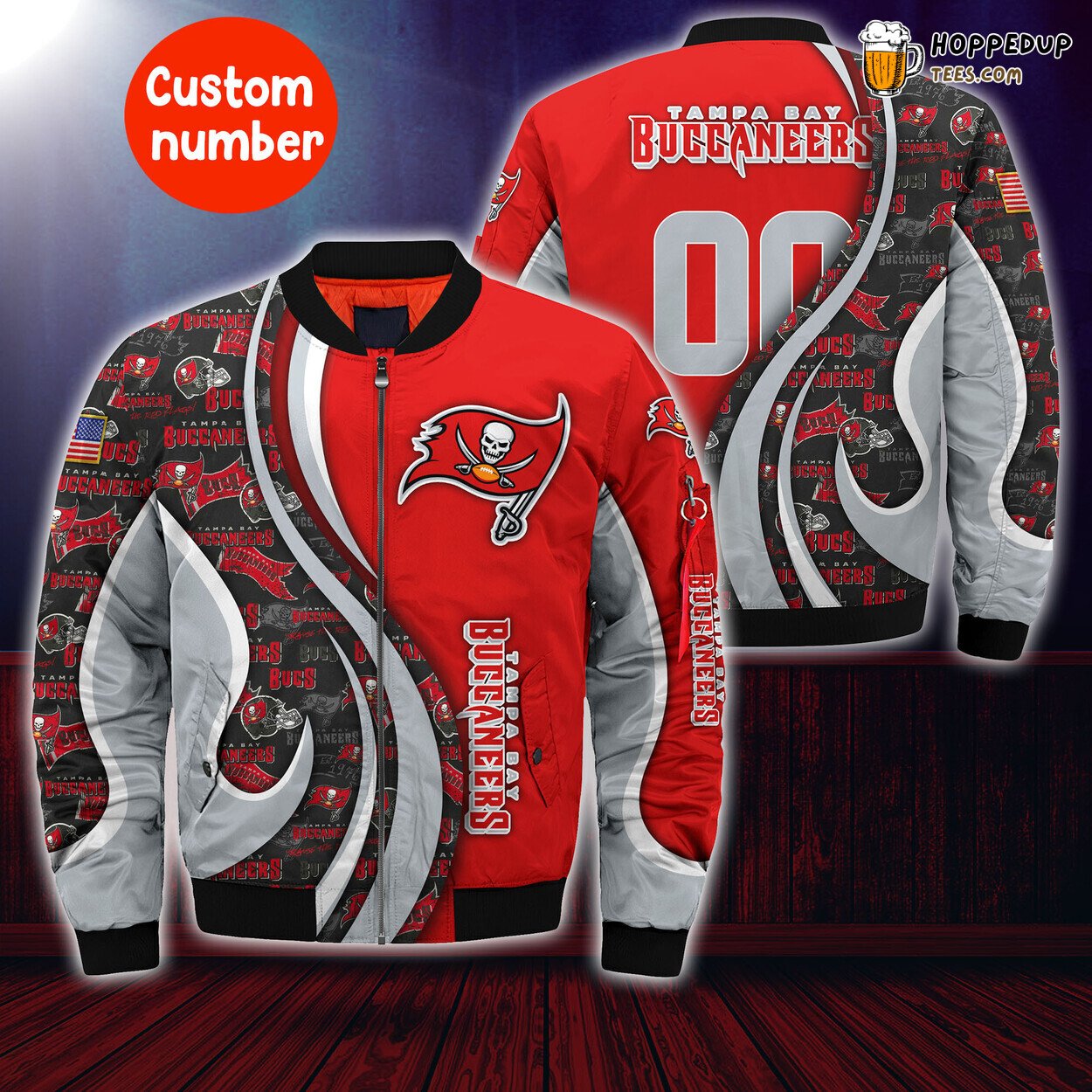 Tampa Bay Buccaneers NFL Custom Number Trending Bomber Jacket Design