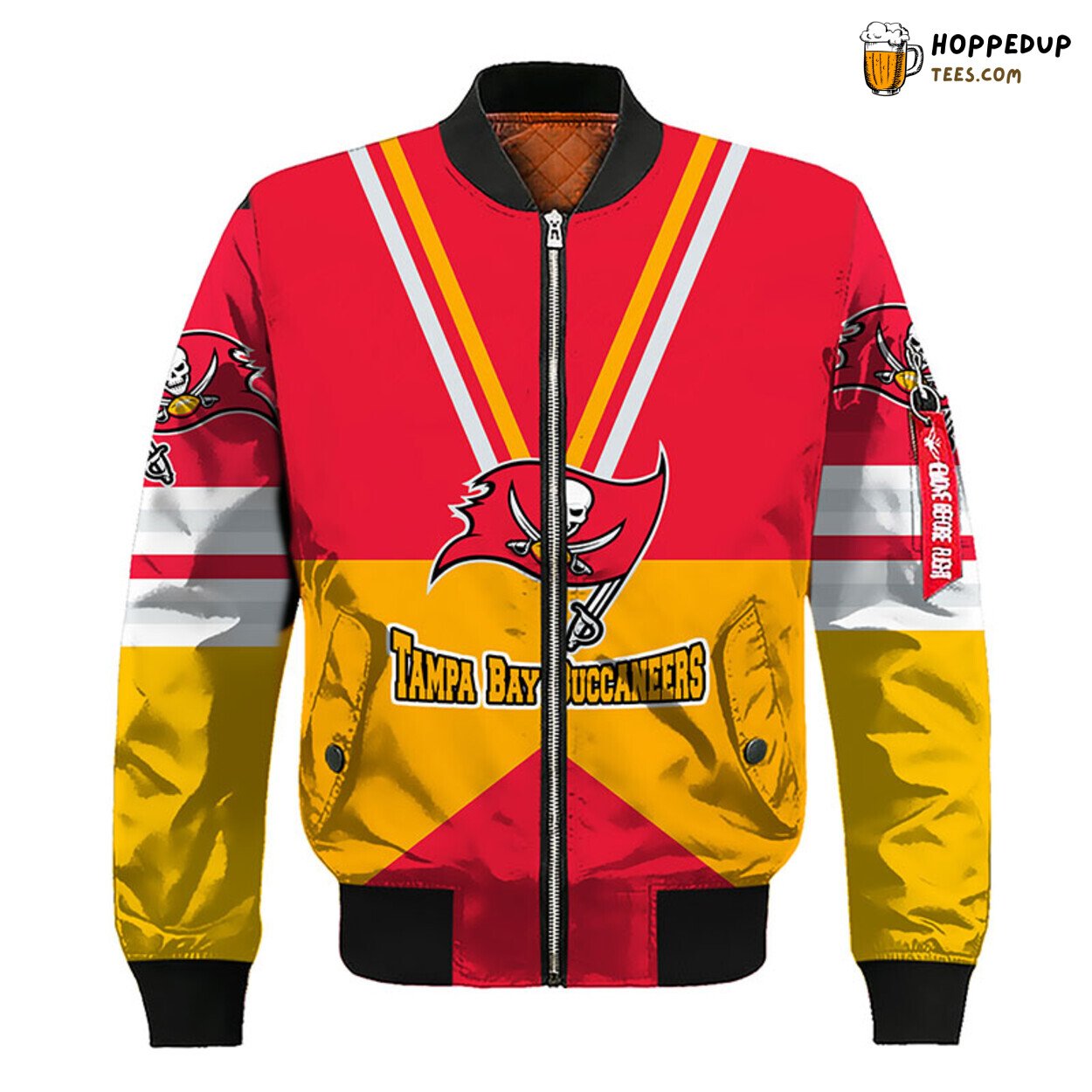 Tampa Bay Buccaneers NFL Distinct Red Yellow Bomber Jacket Style