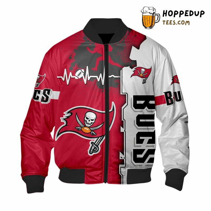 Tampa Bay Buccaneers NFL Pristine White Red Bomber Jacket Edge