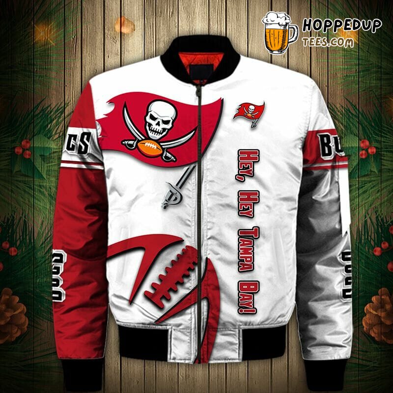 Tampa Bay Buccaneers NFL Sharp White Red Bomber Jacket Look