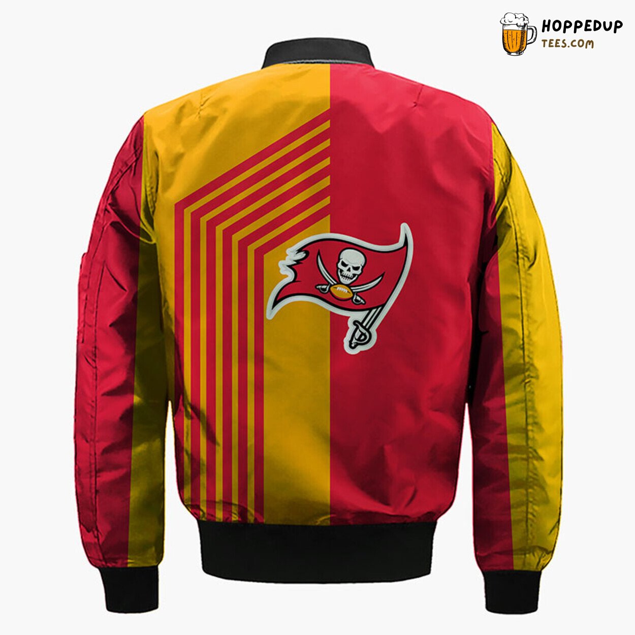 Tampa Bay Buccaneers NFL Skull Red Yellow Bomber Jacket Look