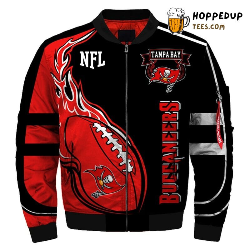Tampa Bay Buccaneers NFL Sleek Black Red Bomber Jacket Series