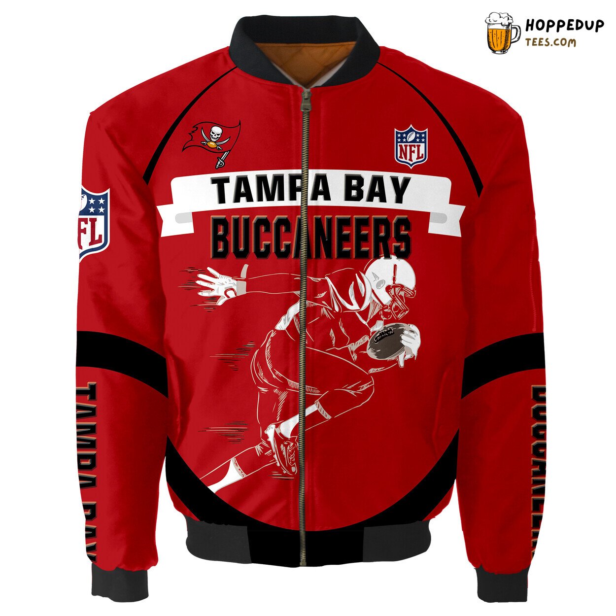 Tampa Bay Buccaneers Running Men Graphic Bomber Jacket Elite Collection
