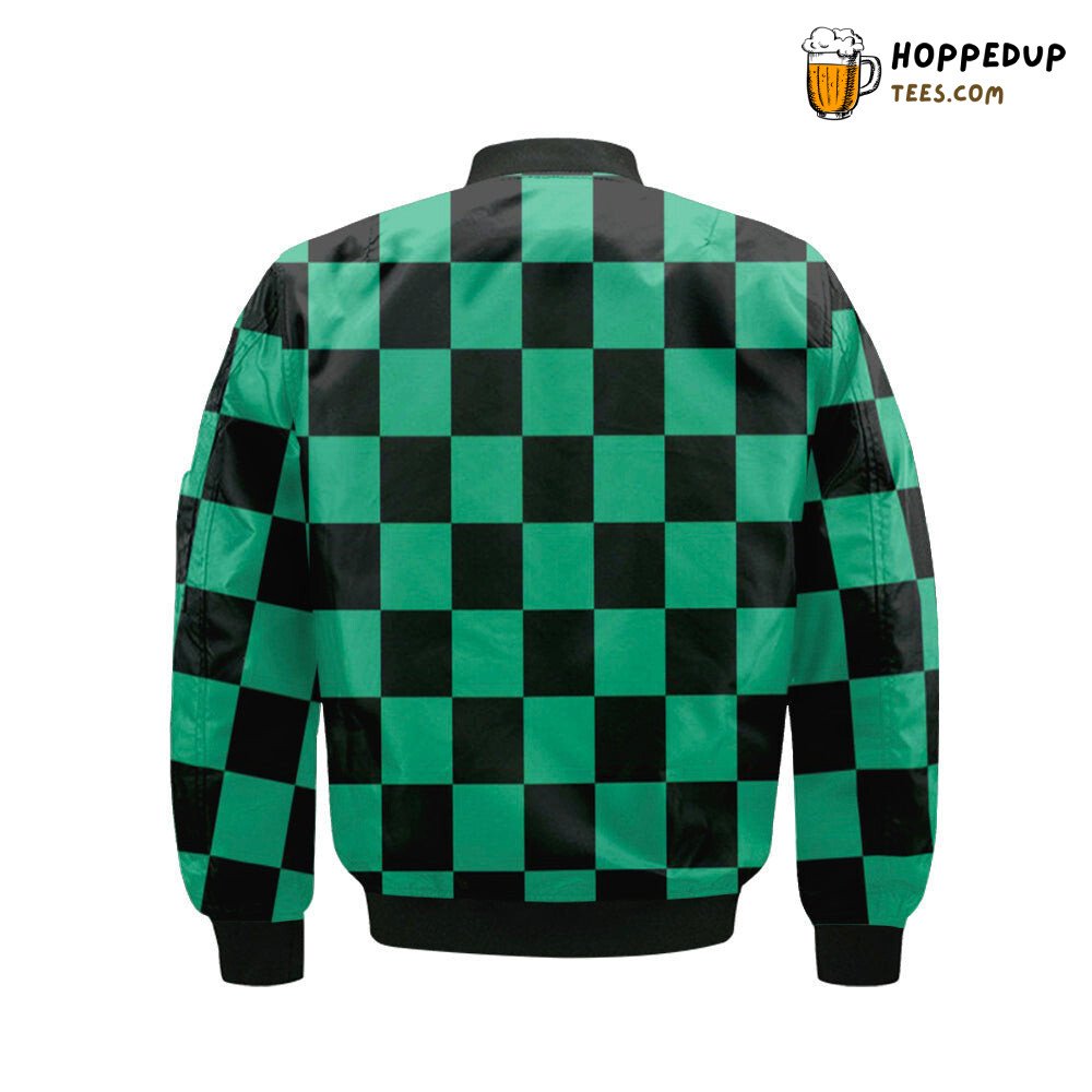 Tanjiro Kamado Demon Slayer Pattern Exclusive Bomber Jacket Anime Design