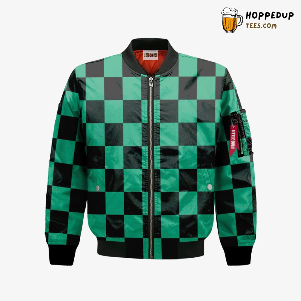 Tanjiro Kamado Demon Slayer Pattern Exclusive Bomber Jacket Anime Design