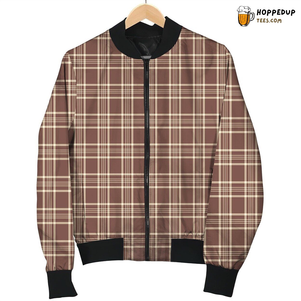 Tartan Brown Yellow Lovely Bomber Jacket