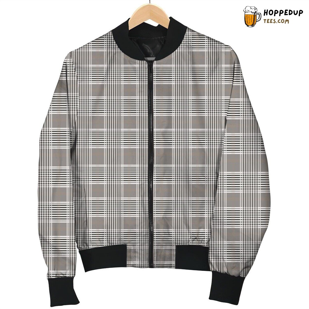Tartan Grey Cute Bomber Jacket