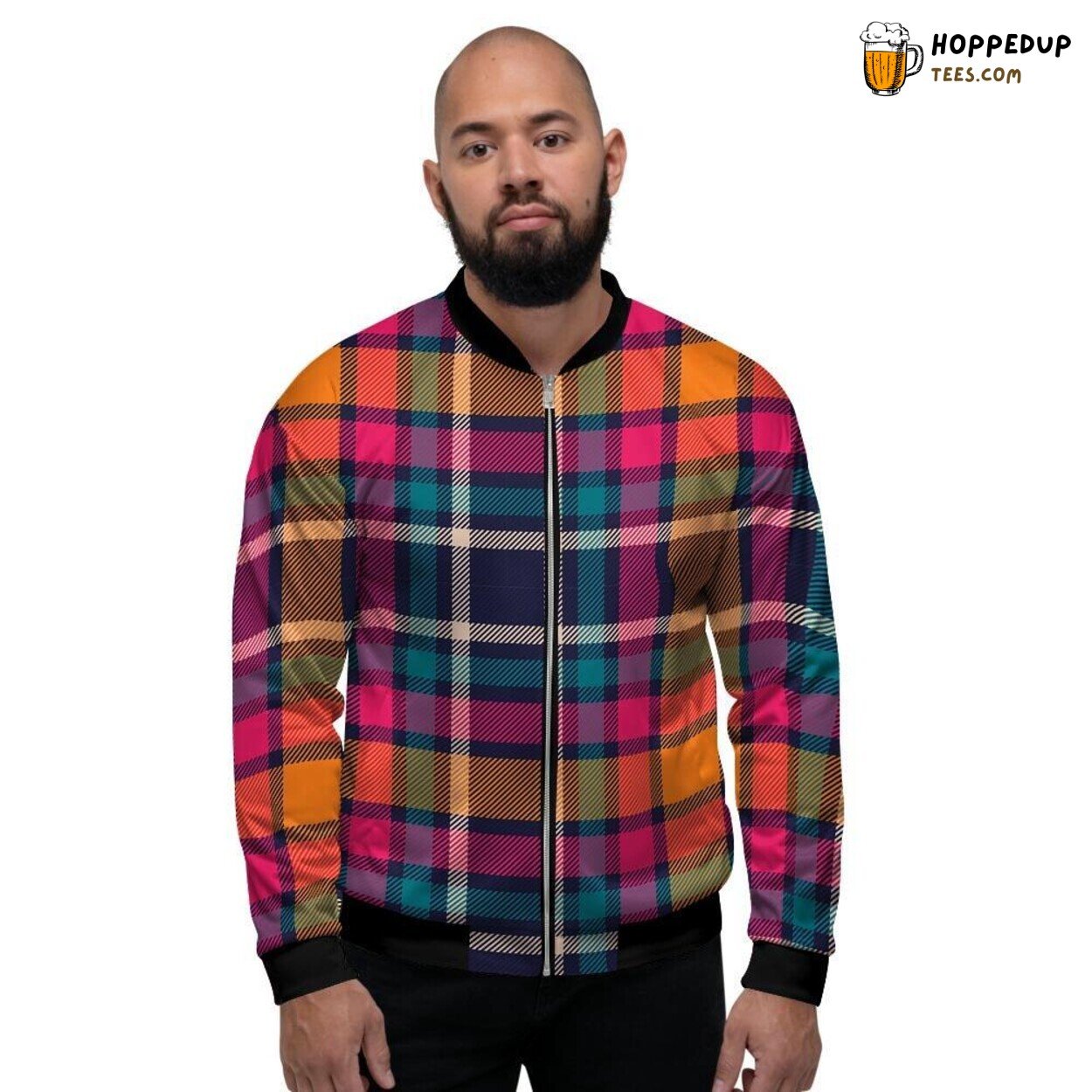 Tartan Plaid In Bright Hues Display Men’s Bomber Jacket Scottish Fashion Revived