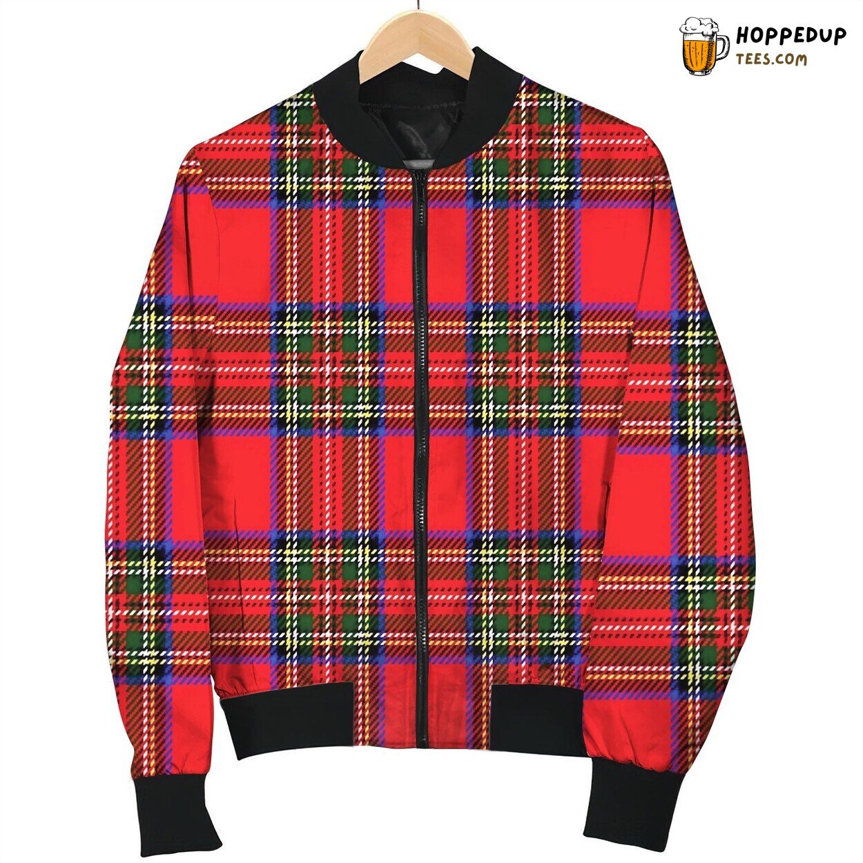 Tartan Red Green Bomber Jacket