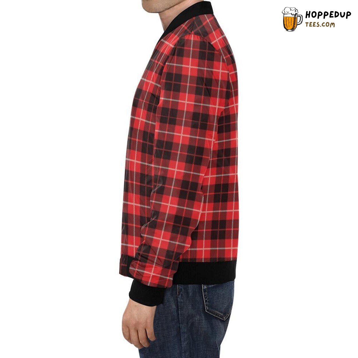 Tartan Royal Stewart Red Men’s Bomber Jacket Scottish Plaid Heritage Design Look