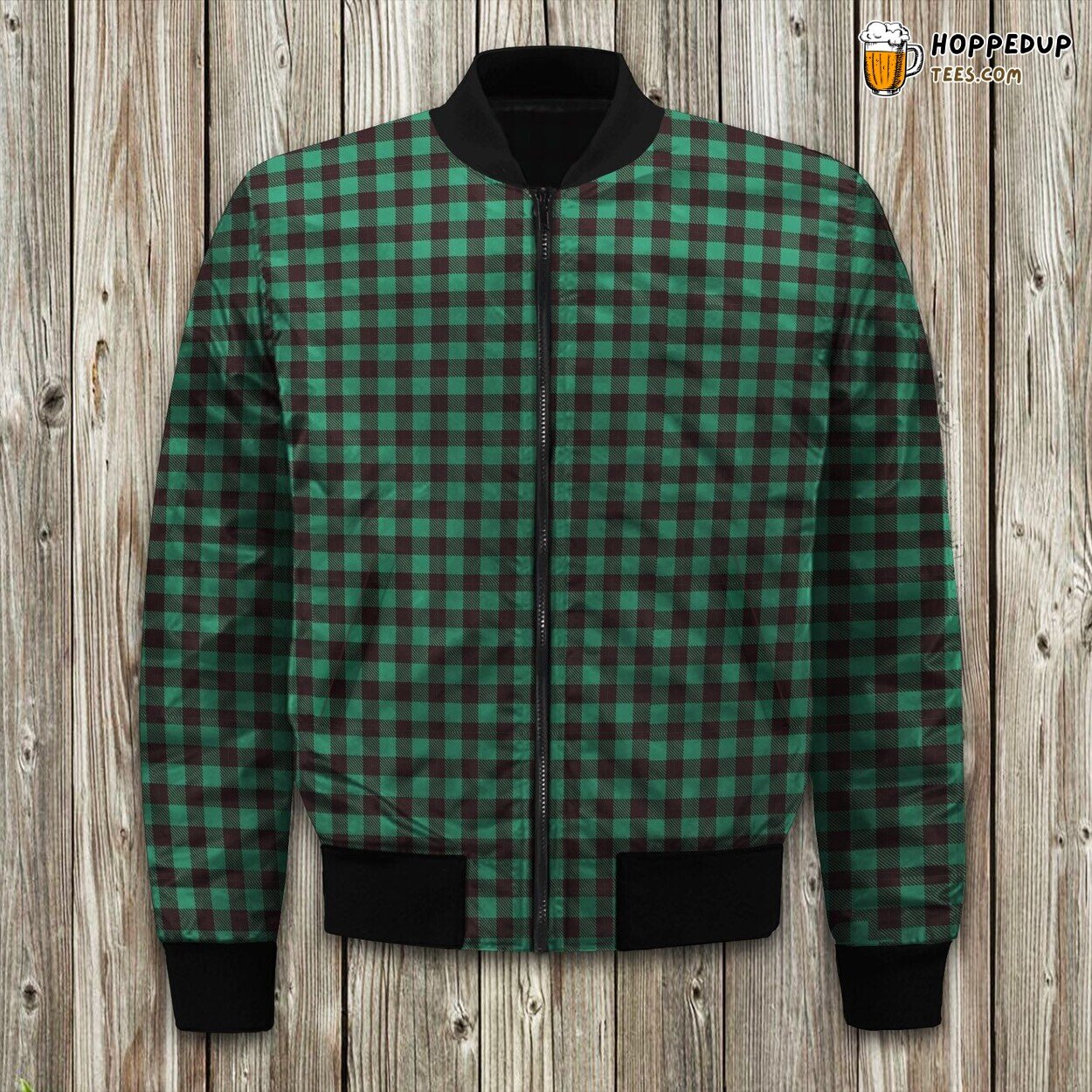 Tartan Scottish Green Plaids Bomber Jacket