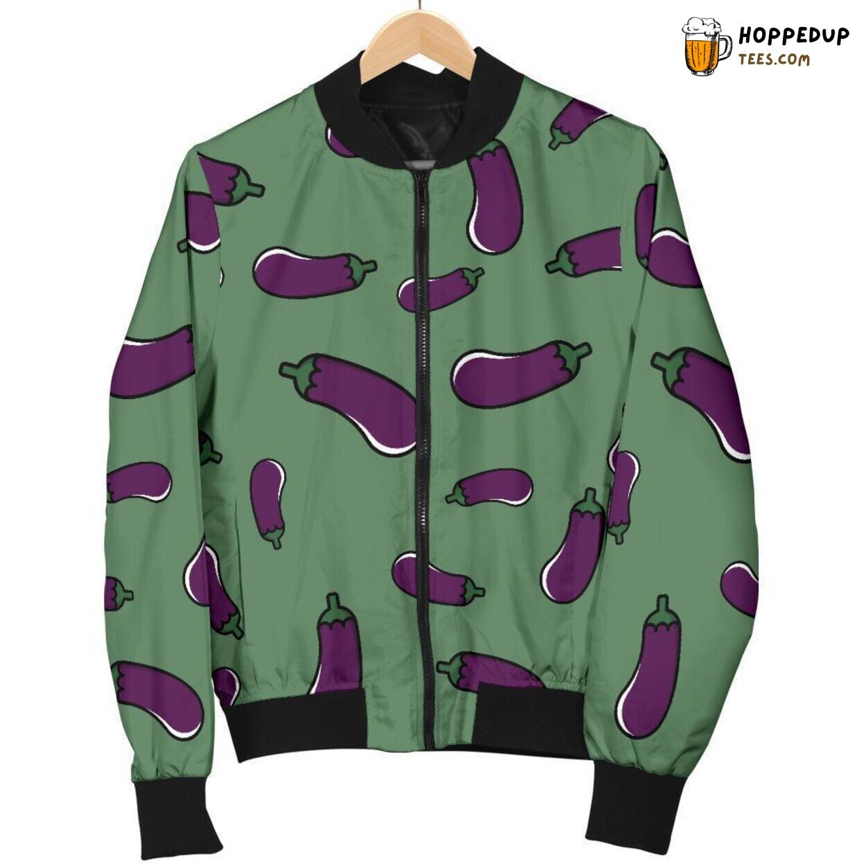 Tasty Eggplant Delight Men’s Bomber Jacket Unique Essence Pattern Showcase