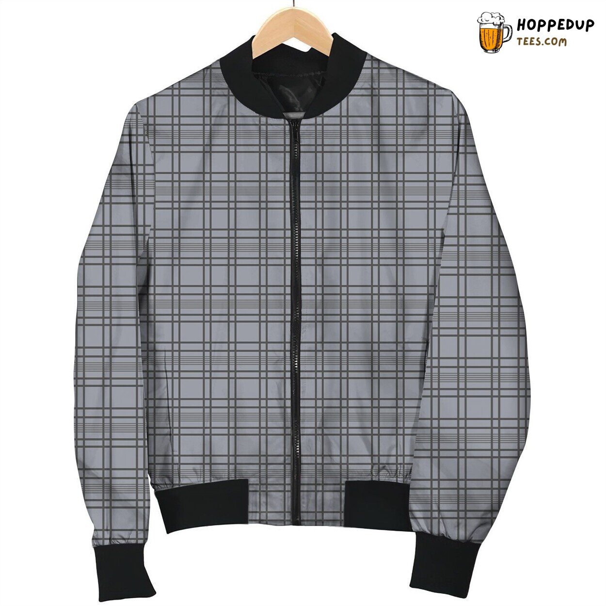 Tattersall Black Grey Lovely Bomber Jacket