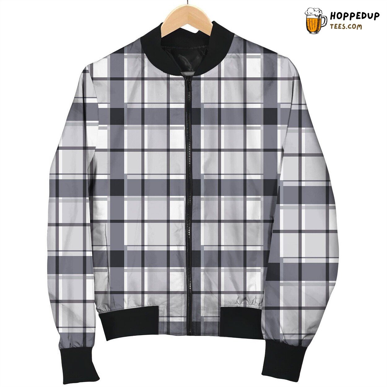 Tattersall Black Grey Winter Jacket Bomber Unique Collection Design Look