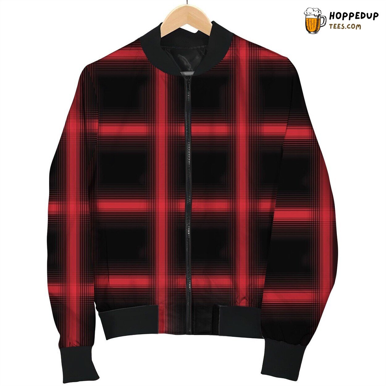 Tattersall Black Red Bomber Jacket