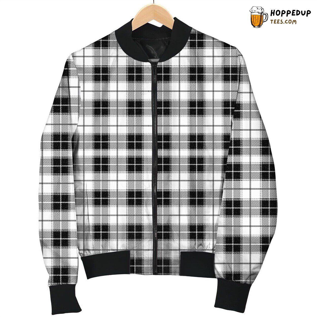 Tattersall Black White Beautiful Bomber Jacket