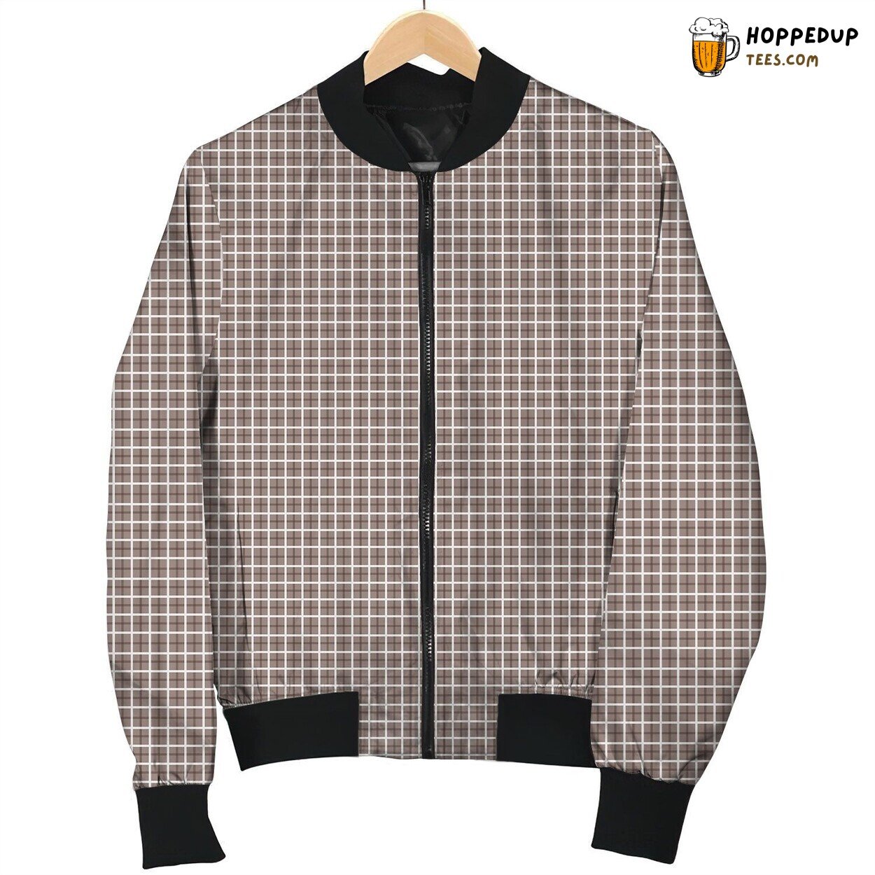 Tattersall Brown Grey Bomber Jacket