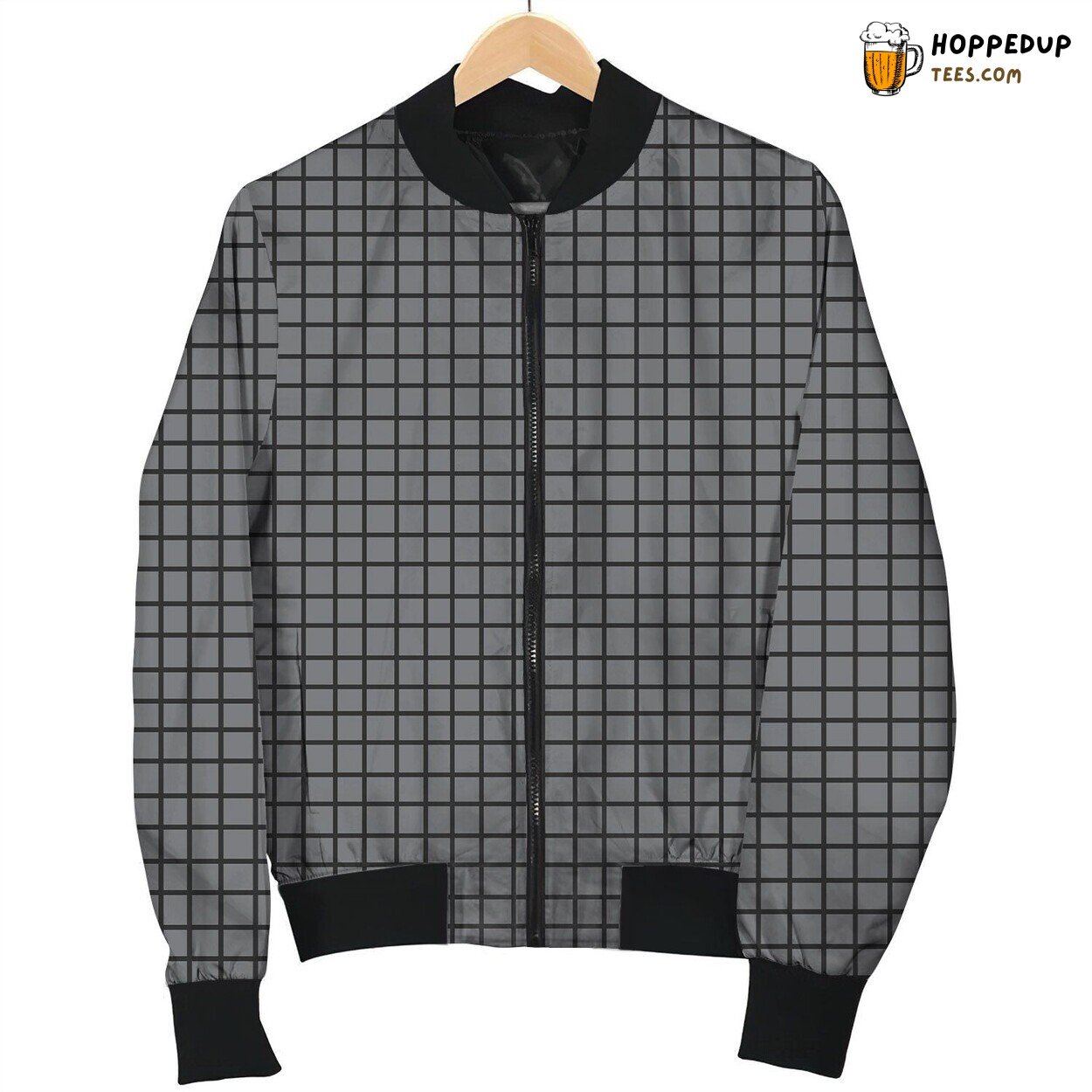 Tattersall Grey Black Bomber Jacket