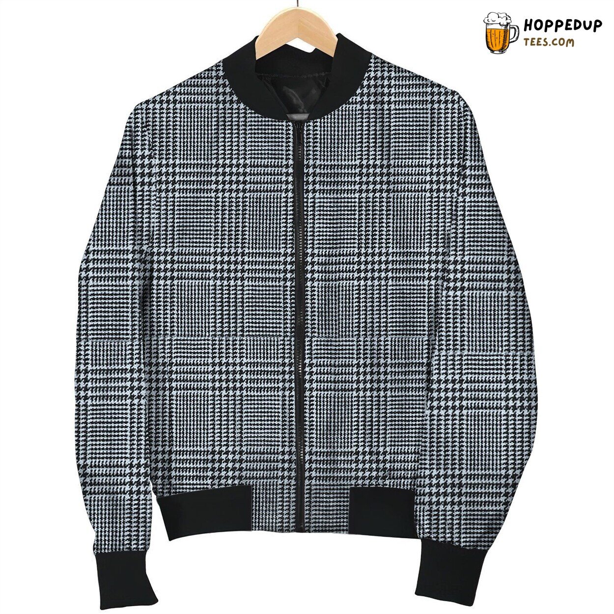Tattersall Grey Blue Nice Bomber Jacket