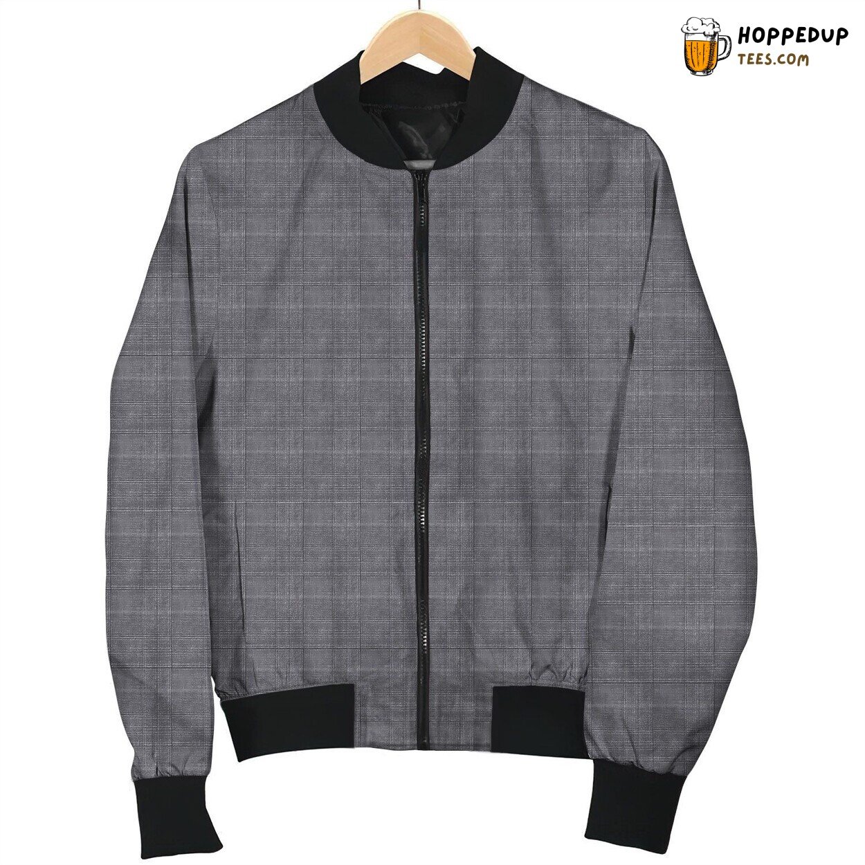 Tattersall Grey Cute Bomber Jacket