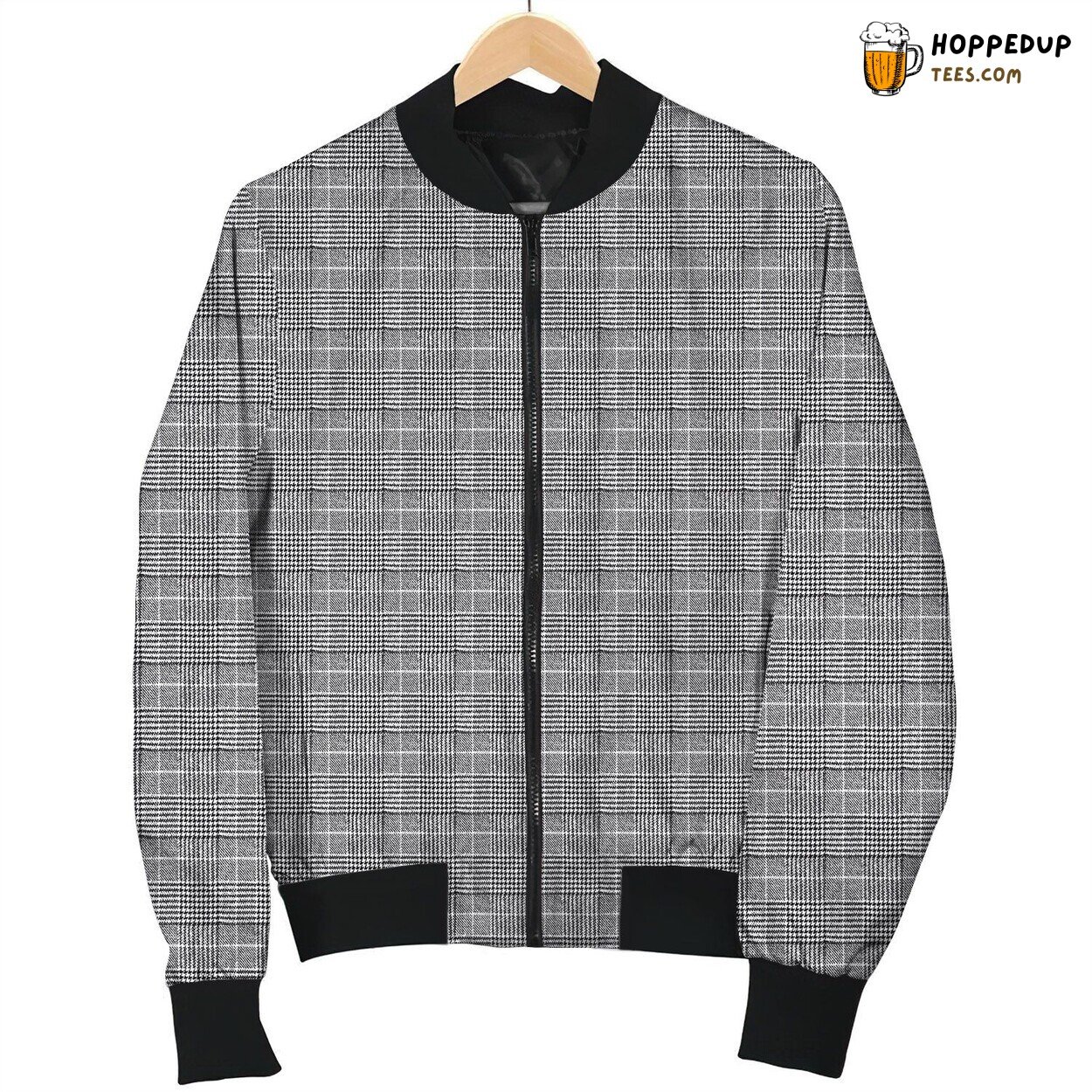 Tattersall Grey Great Winter Bomber Jacket Unique Collection Design Look